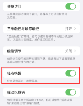 库伦苹果授权维修站分享iPhone轻点无法唤醒怎么办 